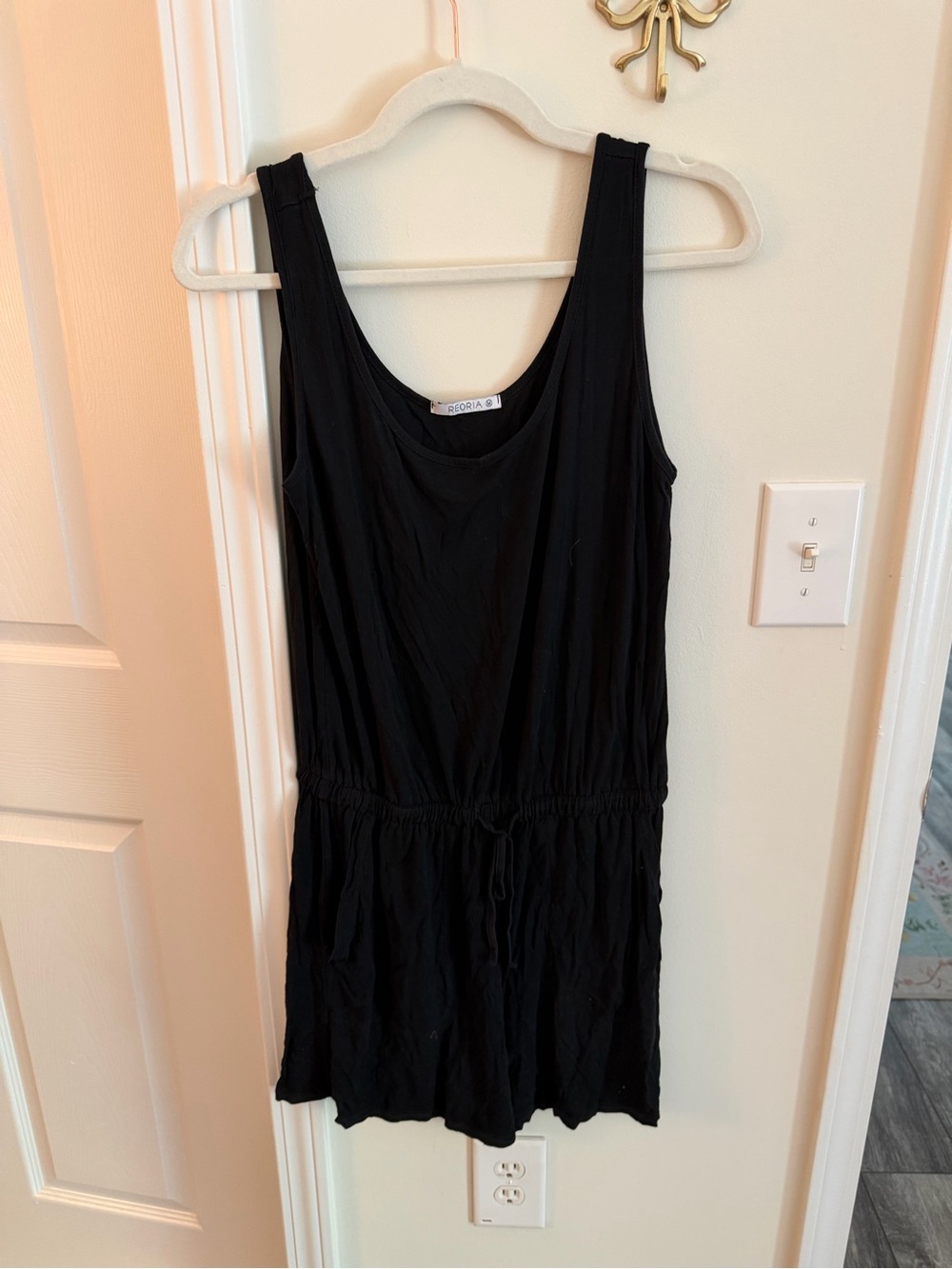 Black shorts tank top romper